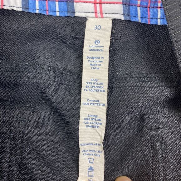 Lululemon Commuter Performance Stretch Golf Chino Shorts Mens 30 Black - Picture 7 of 15